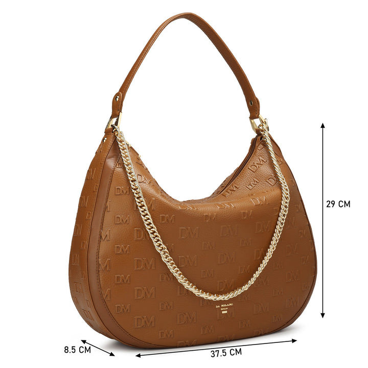 Medium Monogram Wax Leather Hobo - Tan