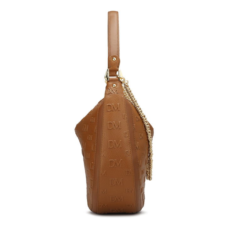 Medium Monogram Wax Leather Hobo - Tan