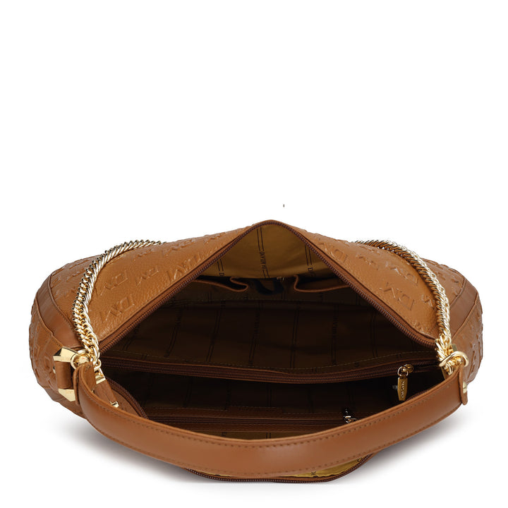 Medium Monogram Wax Leather Hobo - Tan