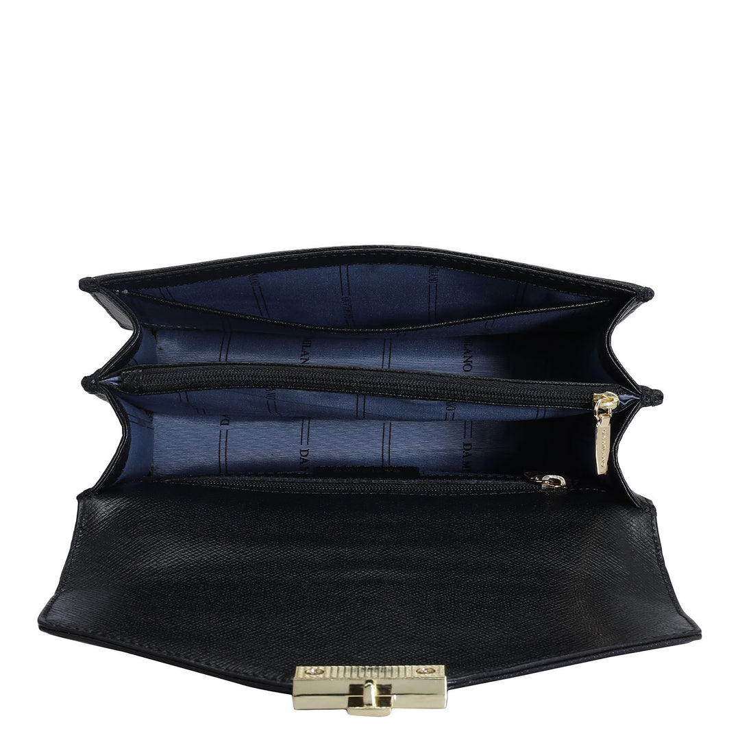 Small Franzy Leather Shoulder Bag - Black