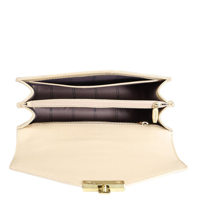 Small Franzy Leather Shoulder Bag - Cream