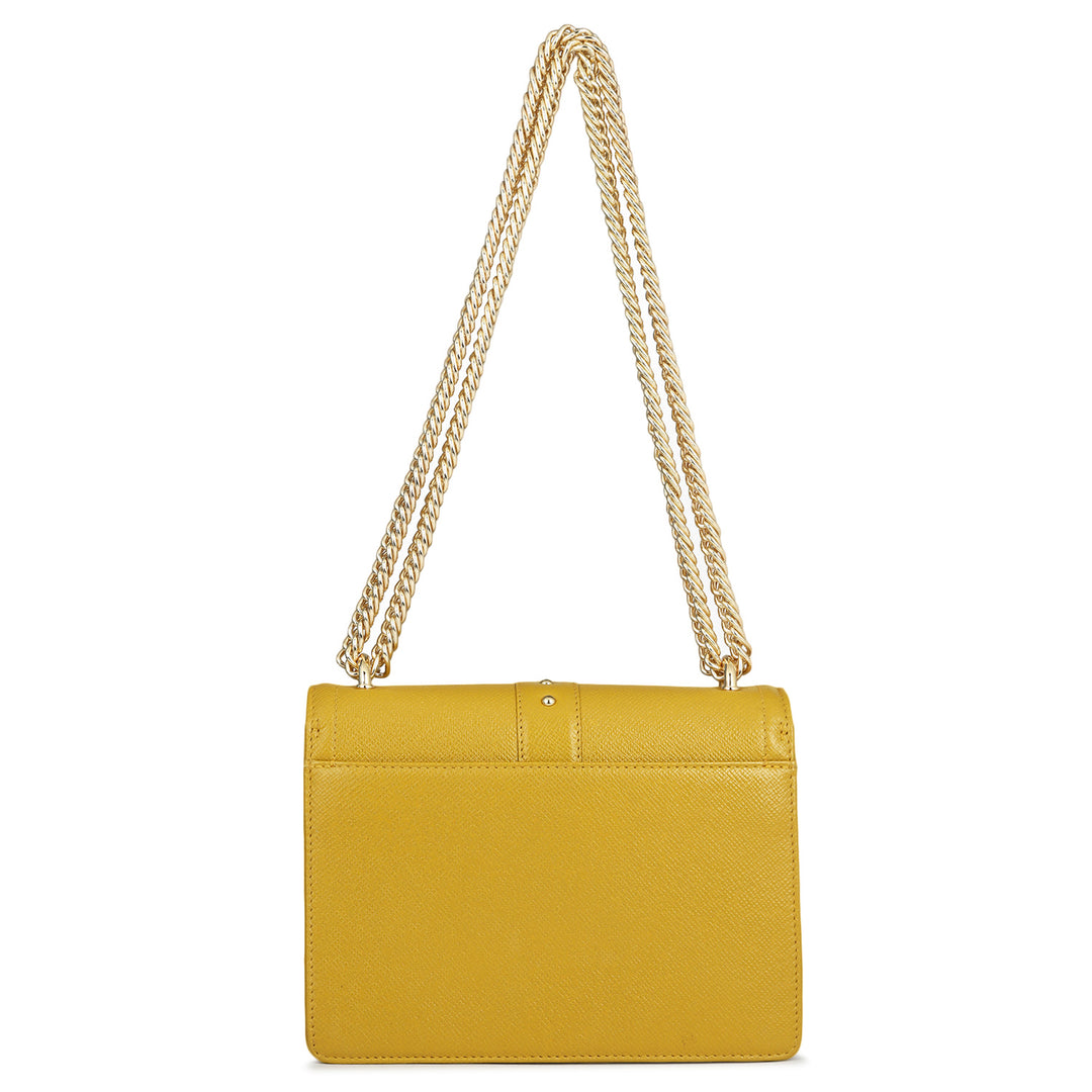 Small Franzy Leather Shoulder Bag - Mustard