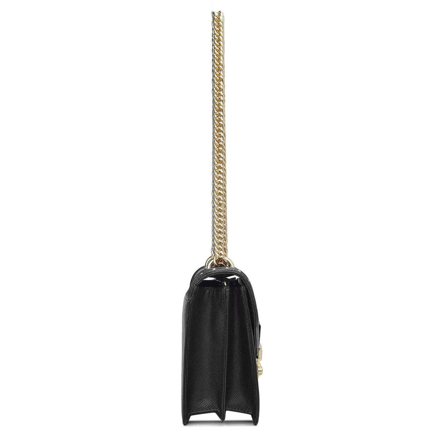 Small Franzy Leather Shoulder Bag - Black