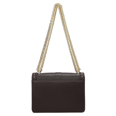 Small Franzy Leather Shoulder Bag - Chocolate