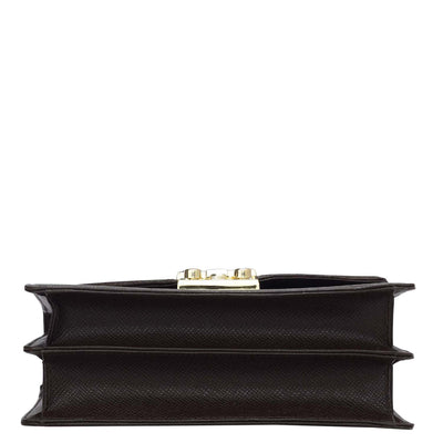 Small Franzy Leather Shoulder Bag - Chocolate