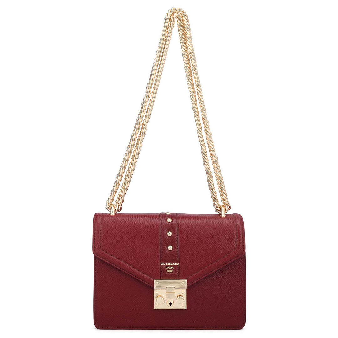 Small Franzy Leather Shoulder Bag - Cherry