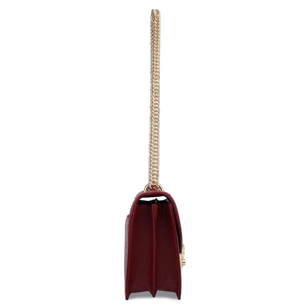Small Franzy Leather Shoulder Bag - Cherry