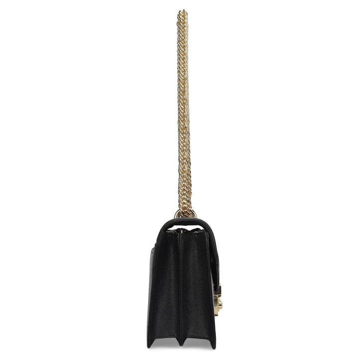 Small Franzy Leather Shoulder Bag - Black