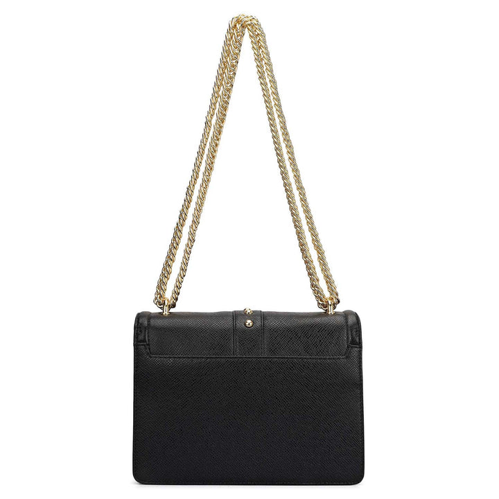 Small Franzy Leather Shoulder Bag - Black