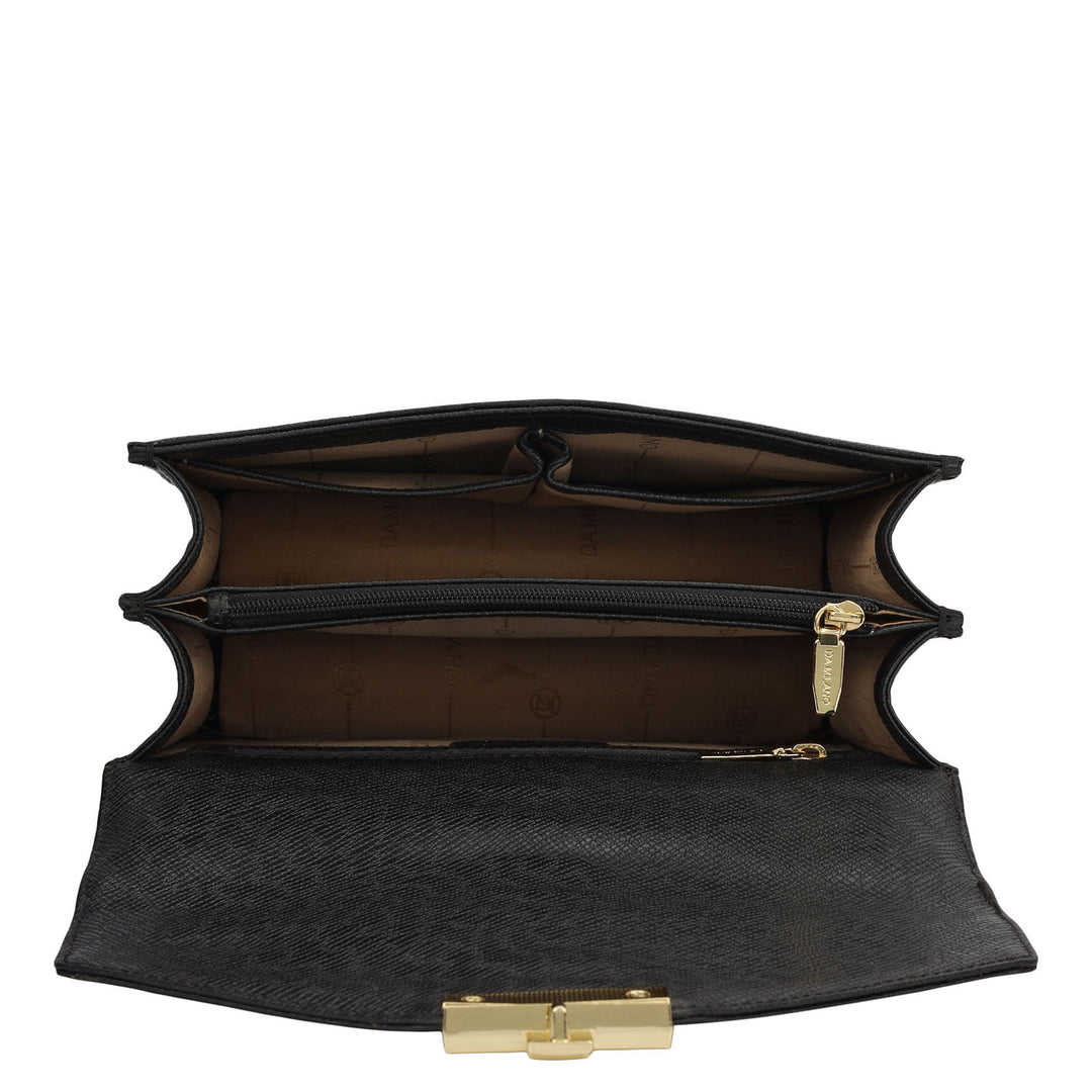 Small Franzy Leather Shoulder Bag - Black