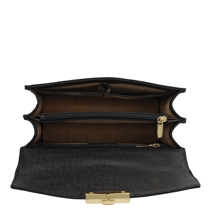 Small Franzy Leather Shoulder Bag - Black