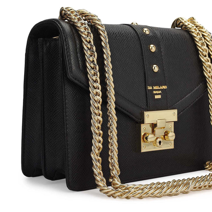 Small Franzy Leather Shoulder Bag - Black