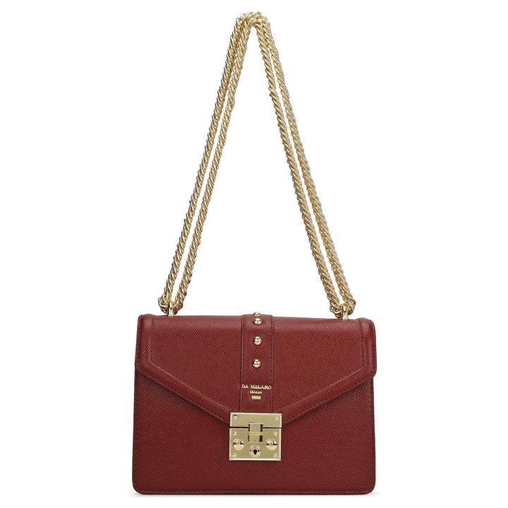 Small Franzy Leather Shoulder Bag - Cherry