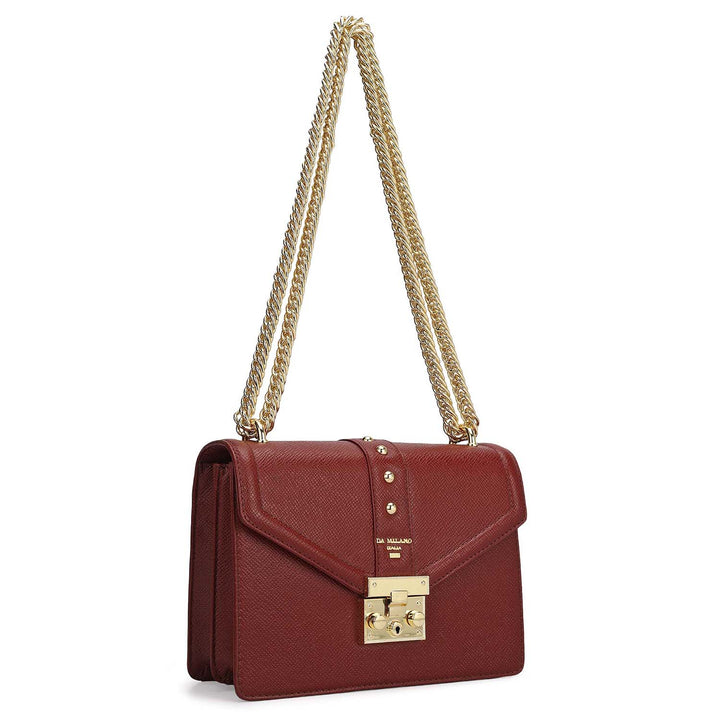 Small Franzy Leather Shoulder Bag - Cherry