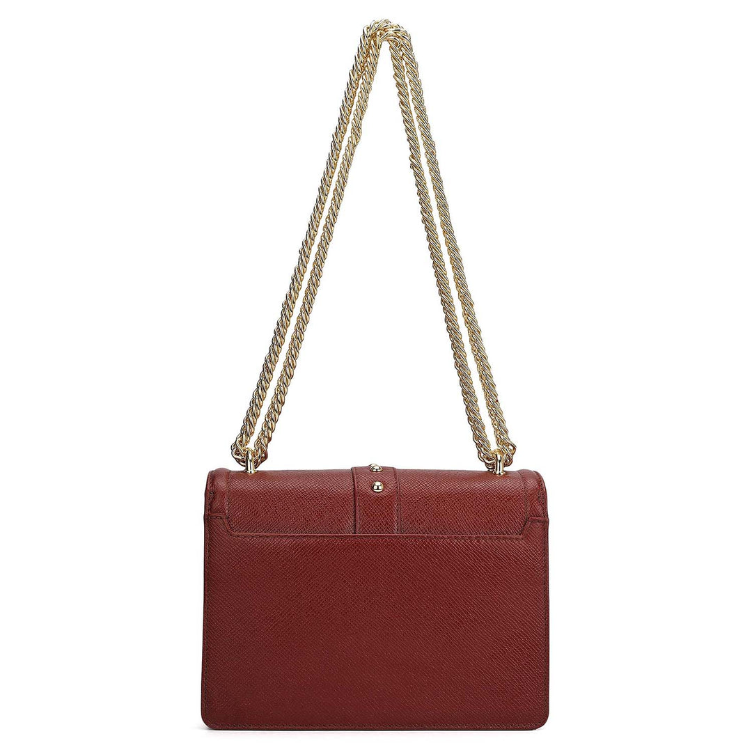 Small Franzy Leather Shoulder Bag - Cherry