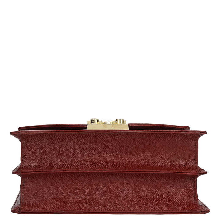 Small Franzy Leather Shoulder Bag - Cherry