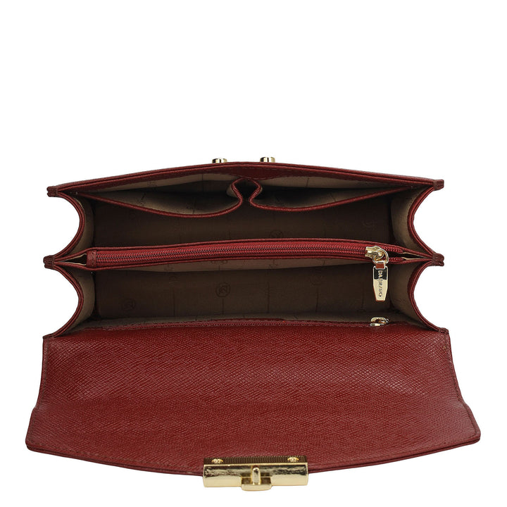 Small Franzy Leather Shoulder Bag - Cherry