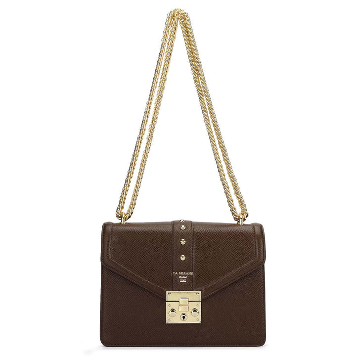 Small Franzy Leather Shoulder Bag - Walnut