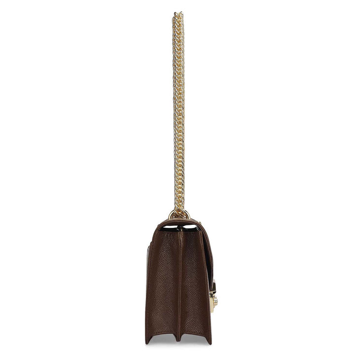 Small Franzy Leather Shoulder Bag - Walnut