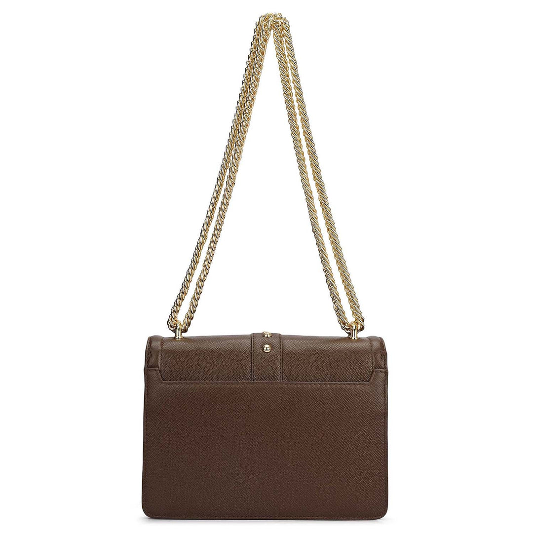 Small Franzy Leather Shoulder Bag - Walnut