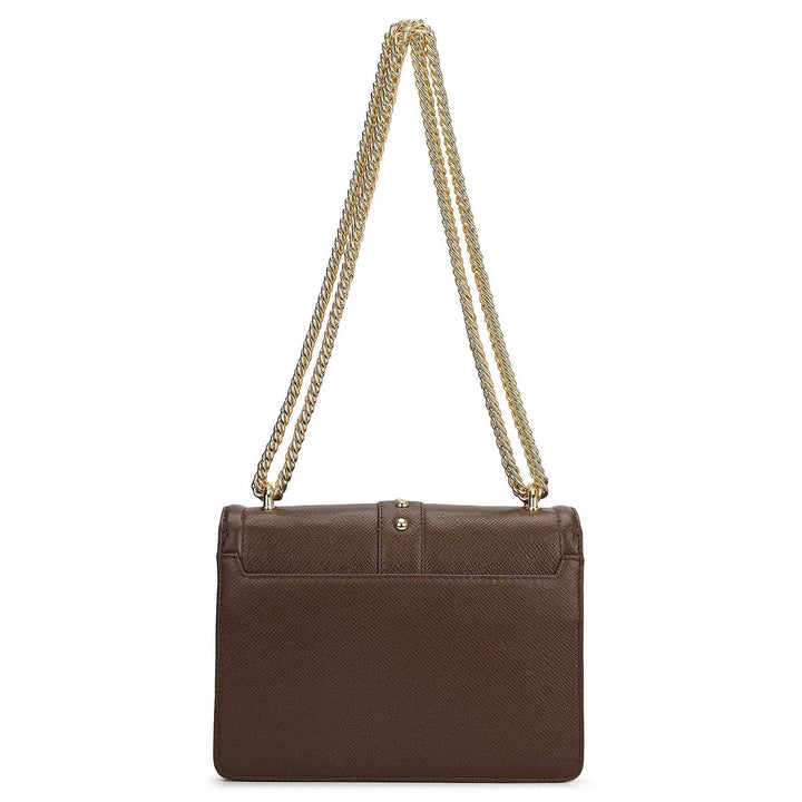 Small Franzy Leather Shoulder Bag - Walnut