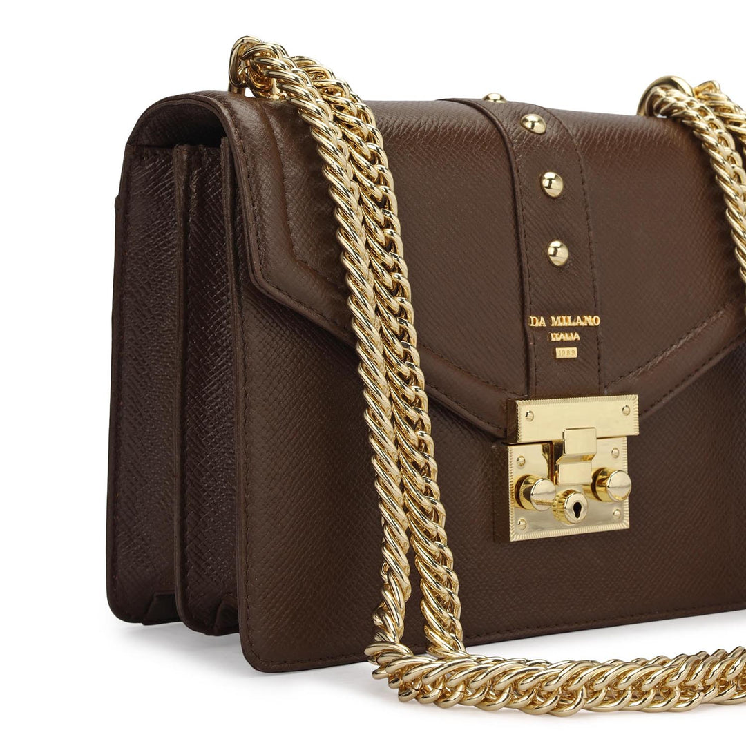 Small Franzy Leather Shoulder Bag - Walnut