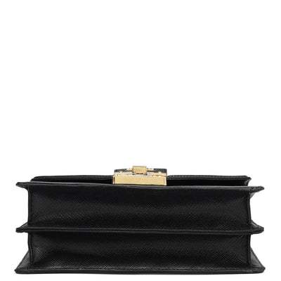 Small Franzy Leather Shoulder Bag - Black