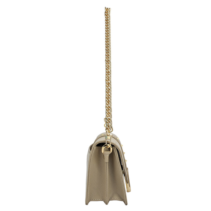 Small Croco Leather Shoulder Bag - Frost