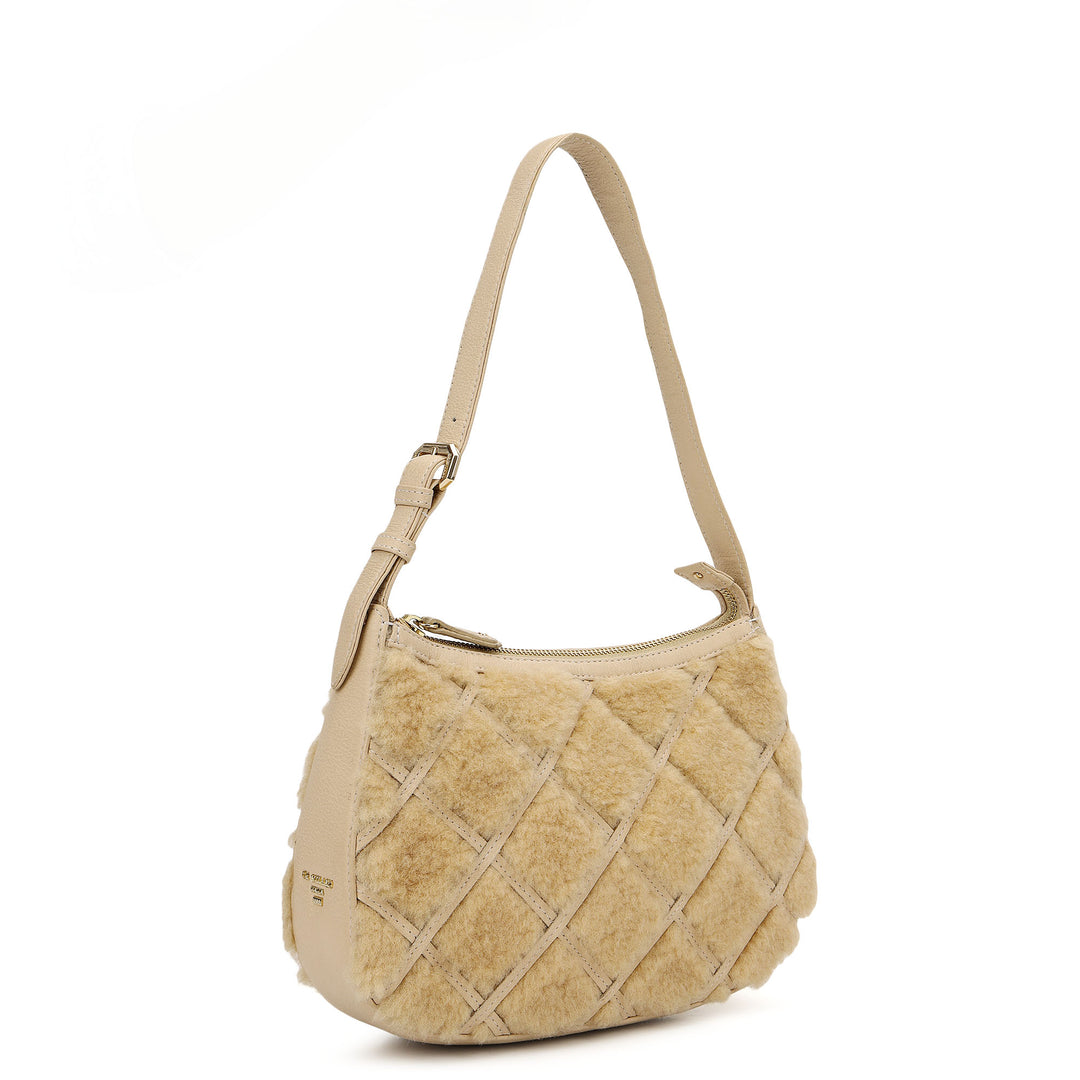 Fur Shoulder Bag - Beige
