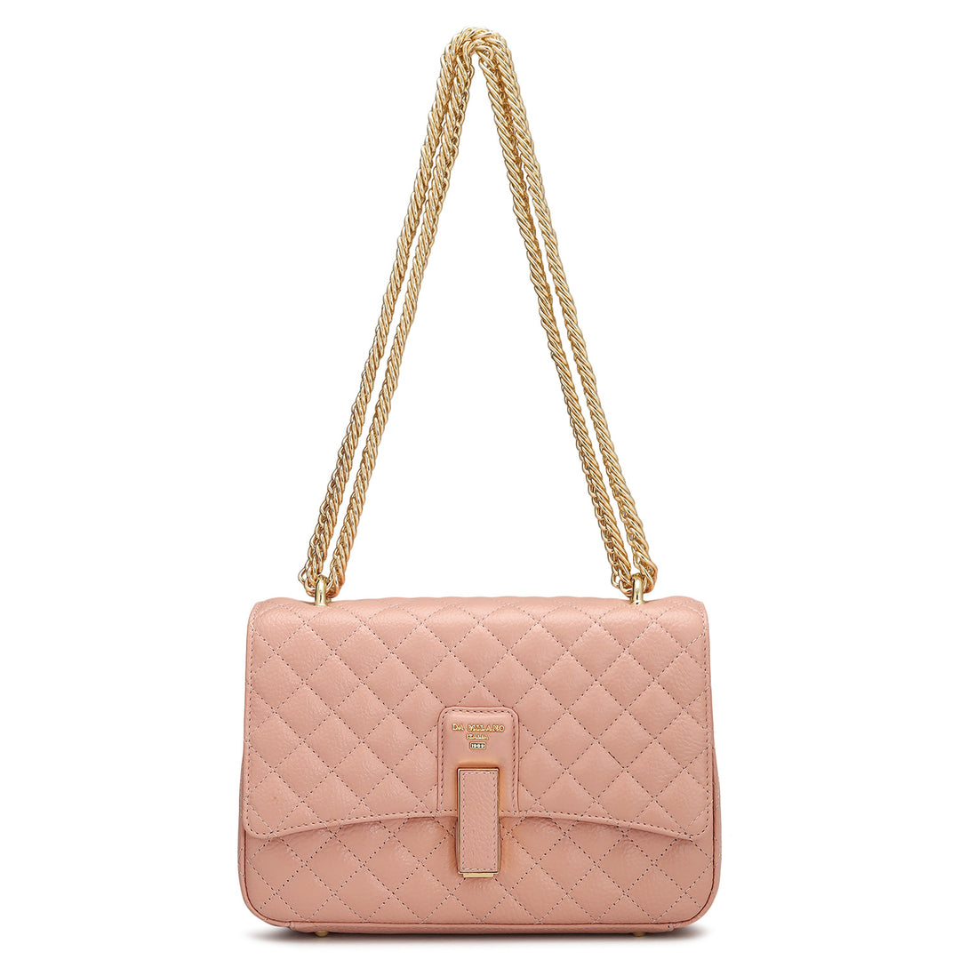 Medium Quilting Leather Shoulder Bag - Baby Pink