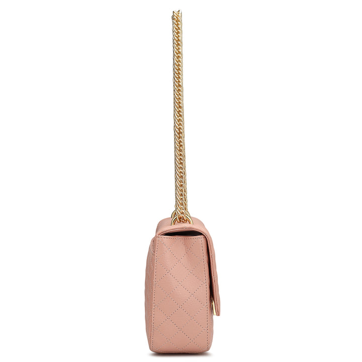 Medium Quilting Leather Shoulder Bag - Baby Pink