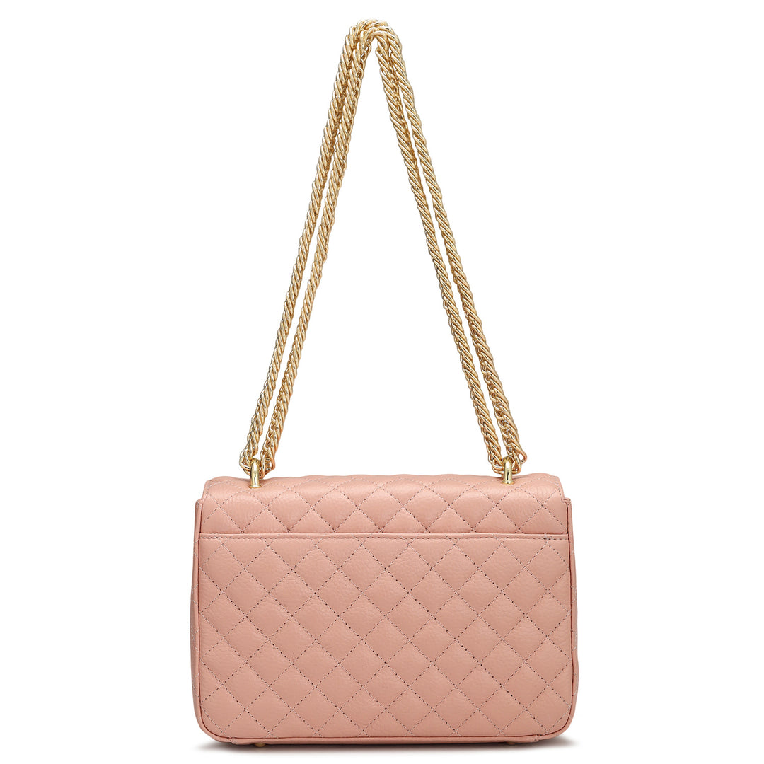 Medium Quilting Leather Shoulder Bag - Baby Pink