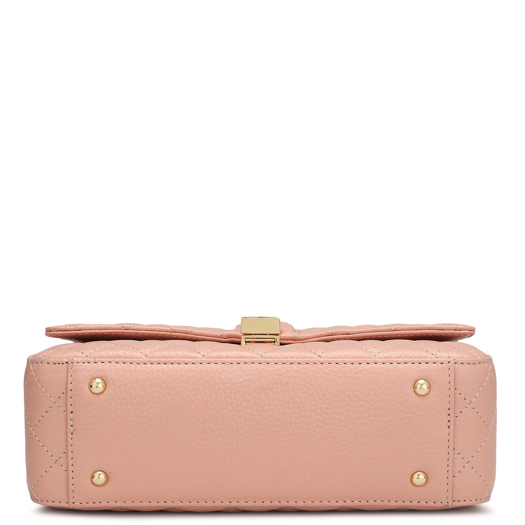 Medium Quilting Leather Shoulder Bag - Baby Pink