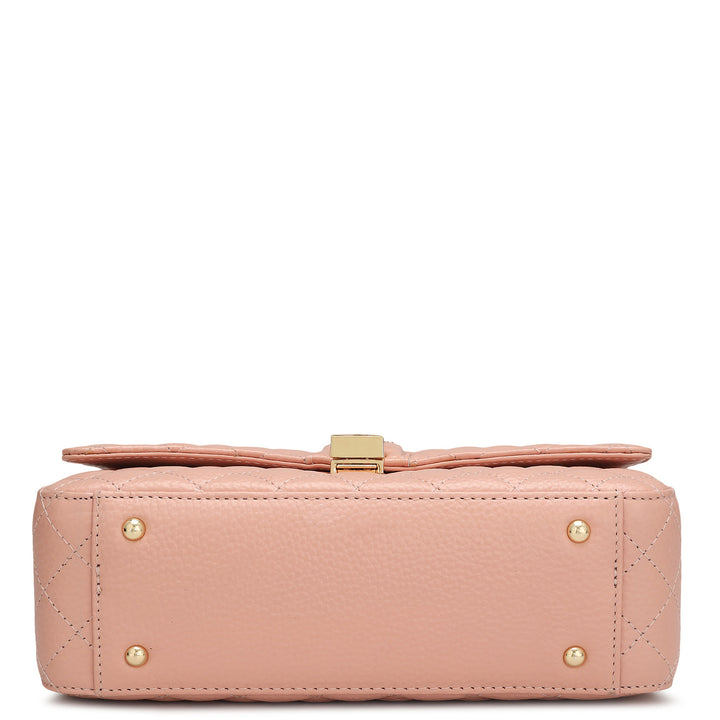Medium Quilting Leather Shoulder Bag - Baby Pink