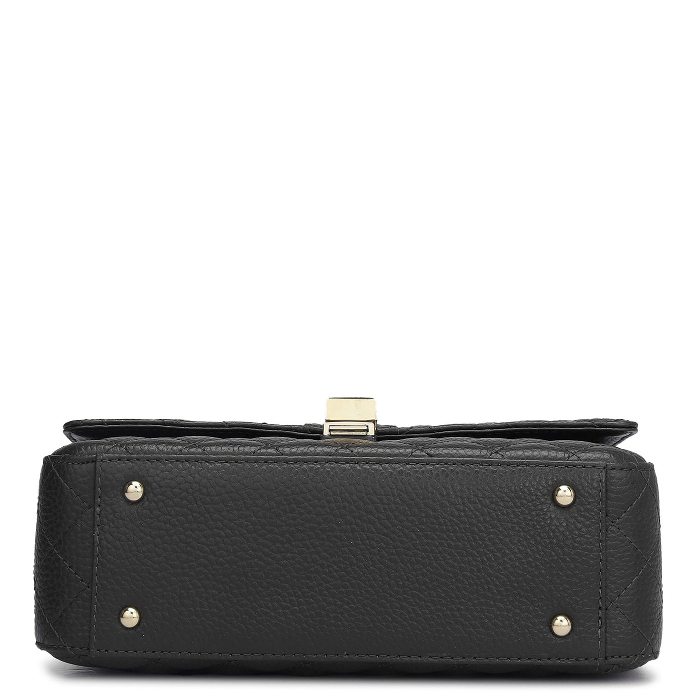 Small Quilting Leather Shoulder Bag - Black