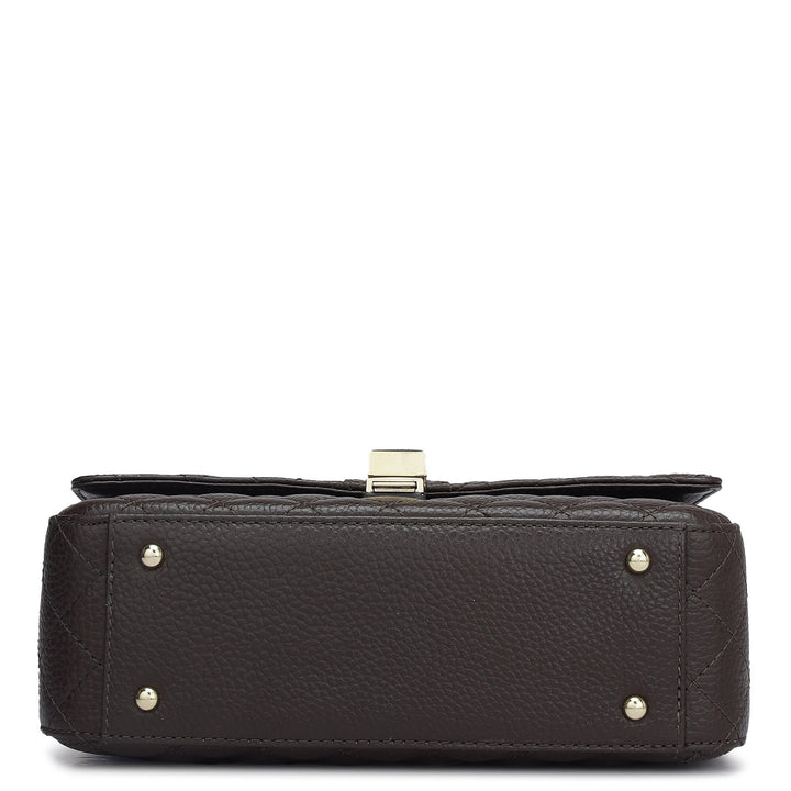 Medium Quilting Leather Shoulder Bag - Chocolate