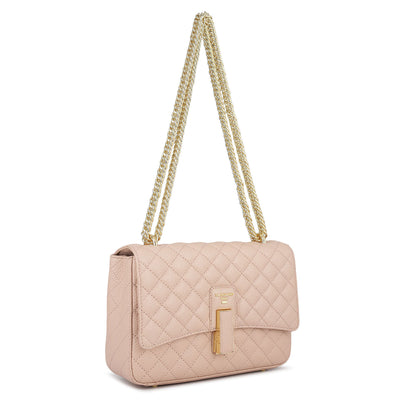 Small Quilting Leather Shoulder Bag - Feather