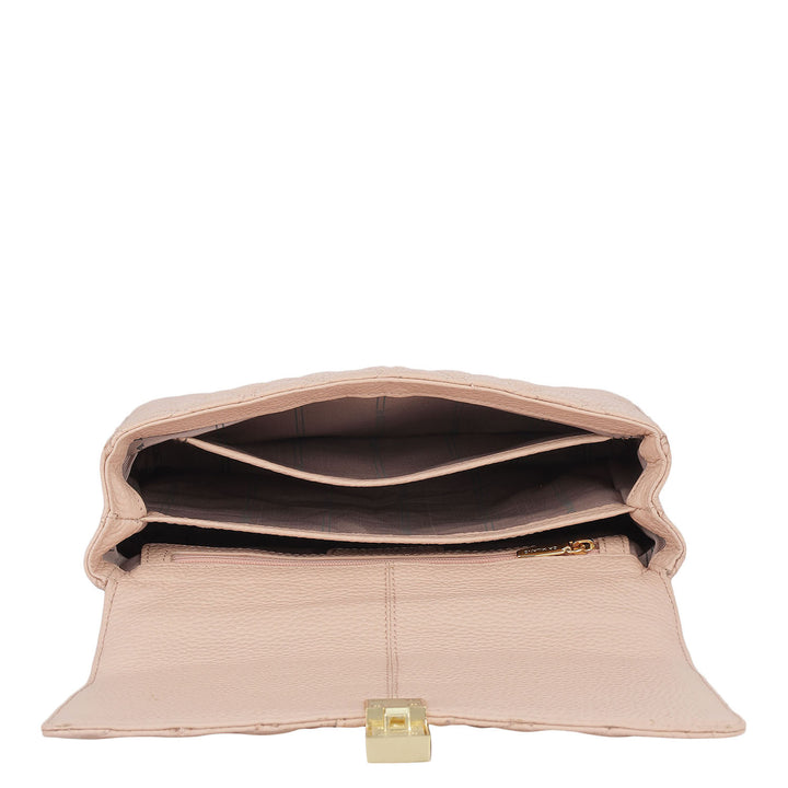 Medium Quilting Leather Shoulder Bag - Feather