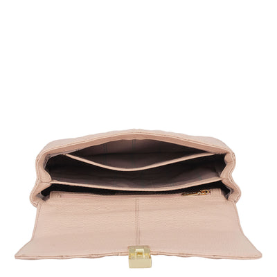 Small Quilting Leather Shoulder Bag - Feather
