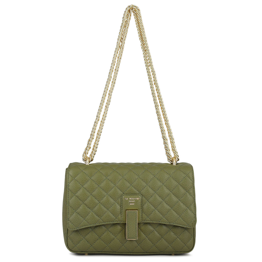 Medium Quilting Leather Shoulder Bag - Fern