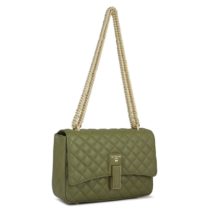 Medium Quilting Leather Shoulder Bag - Fern