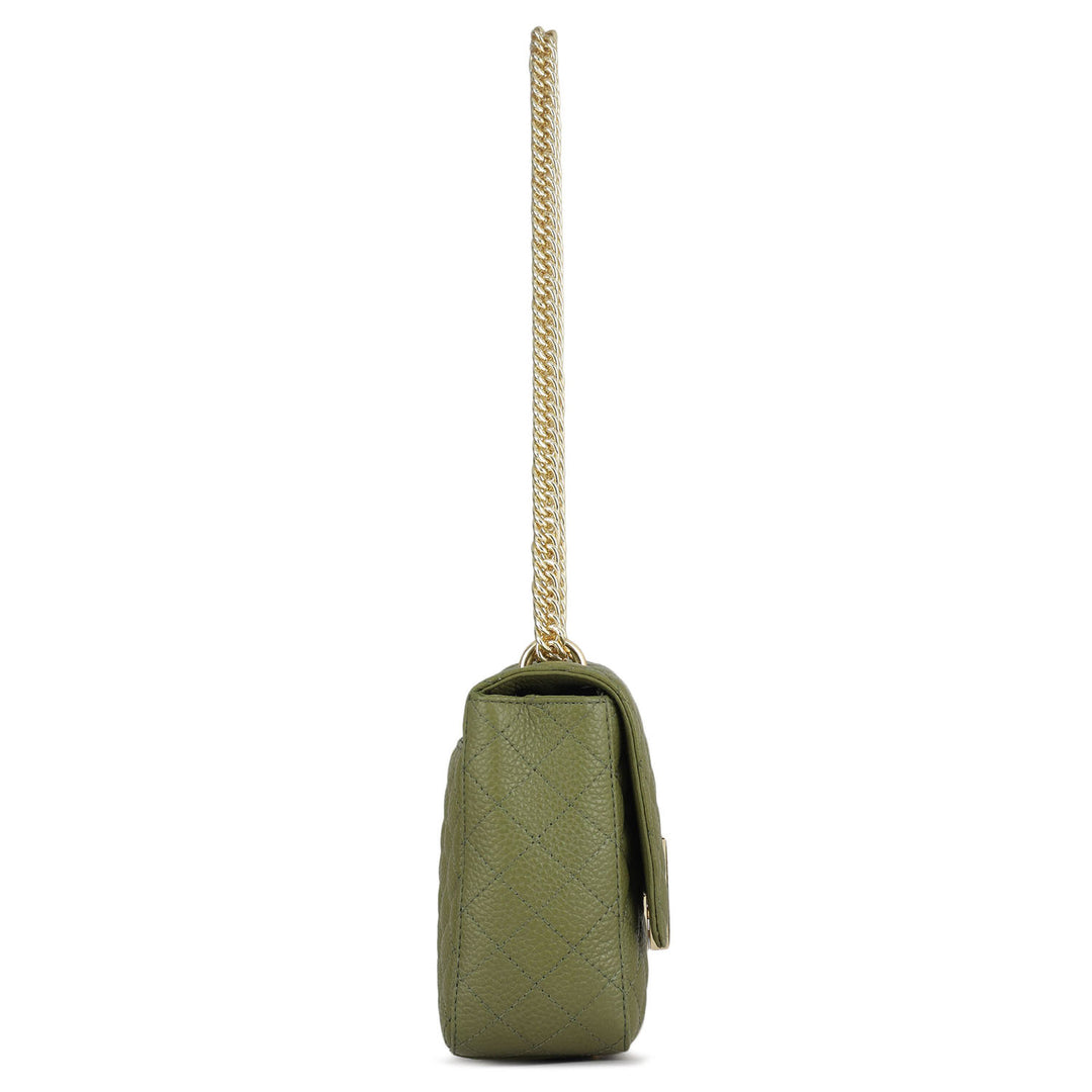 Medium Quilting Leather Shoulder Bag - Fern