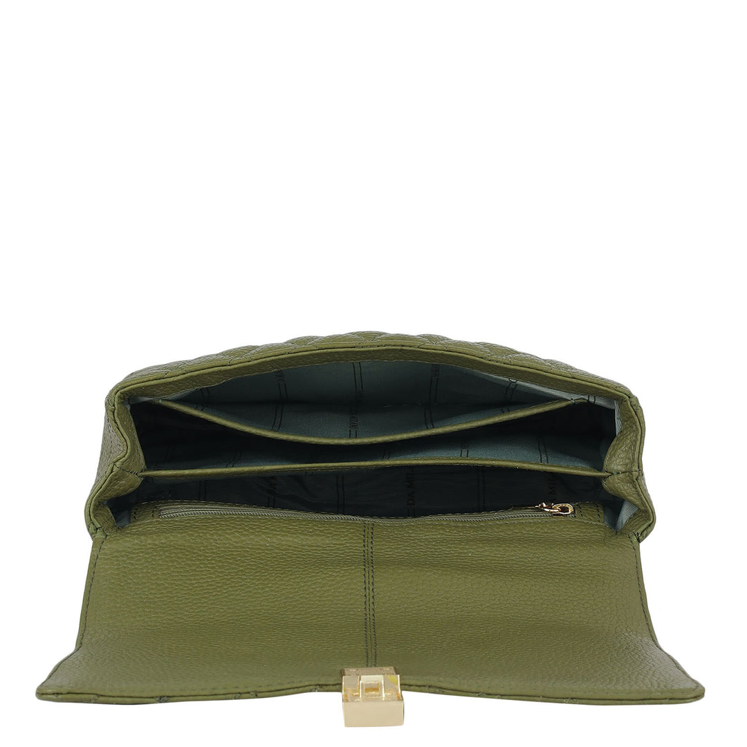 Medium Quilting Leather Shoulder Bag - Fern