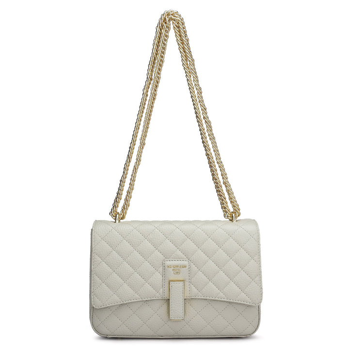 Medium Quilting Leather Shoulder Bag - Ivory