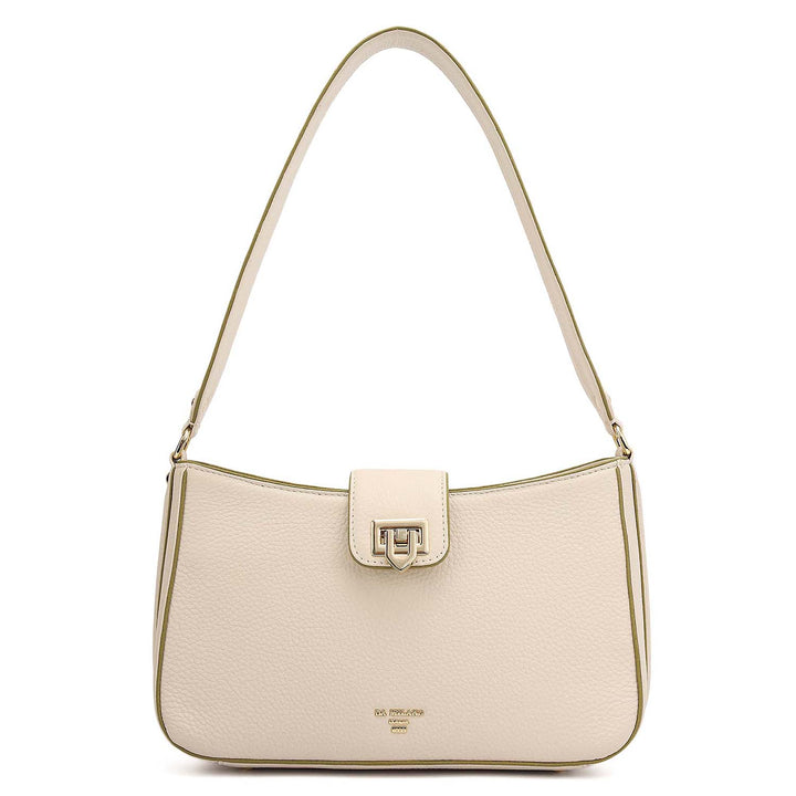 Small Wax Leather Baguette - Marshmallow