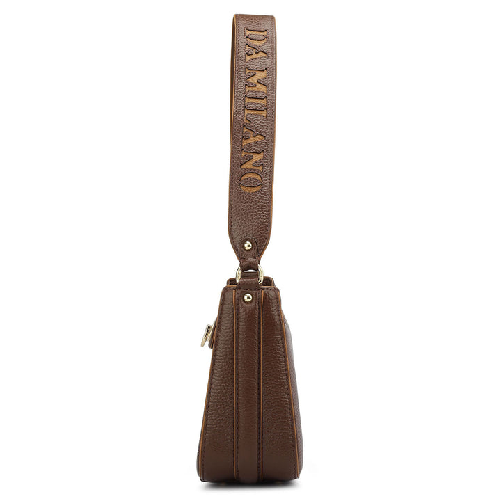 Small Wax Leather Baguette - Espresso