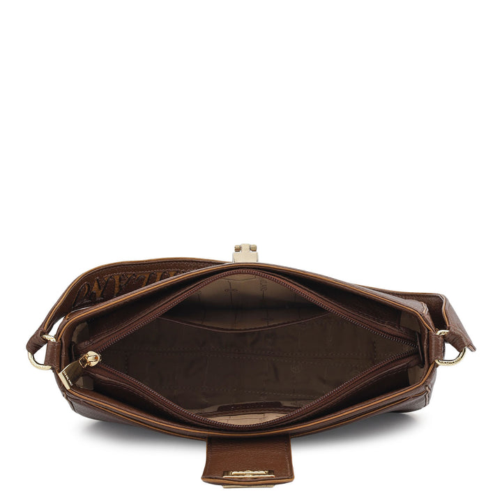 Small Wax Leather Baguette - Espresso