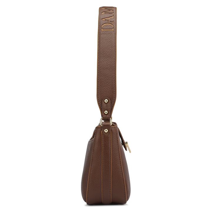 Small Wax Leather Baguette - Espresso