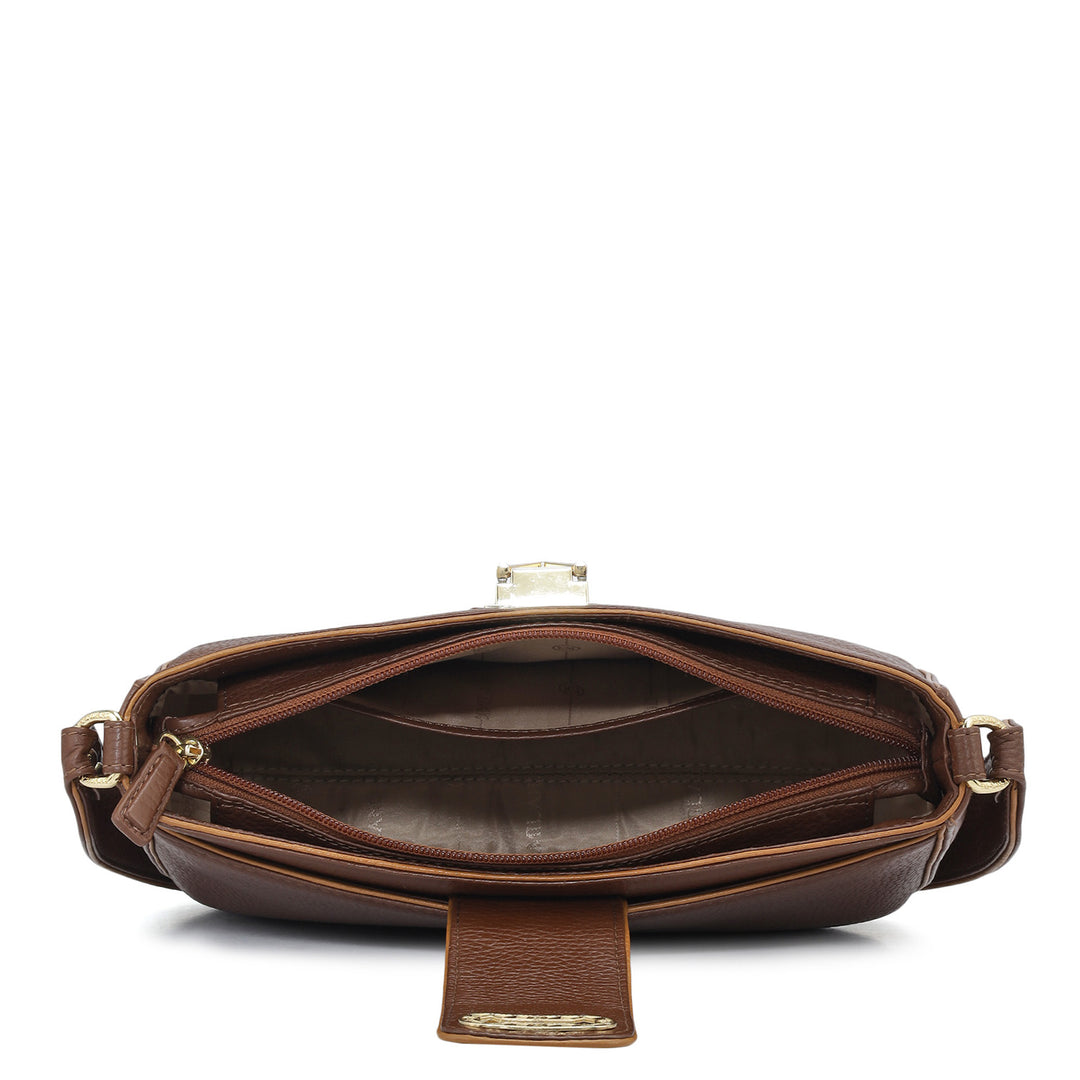 Small Wax Leather Baguette - Espresso