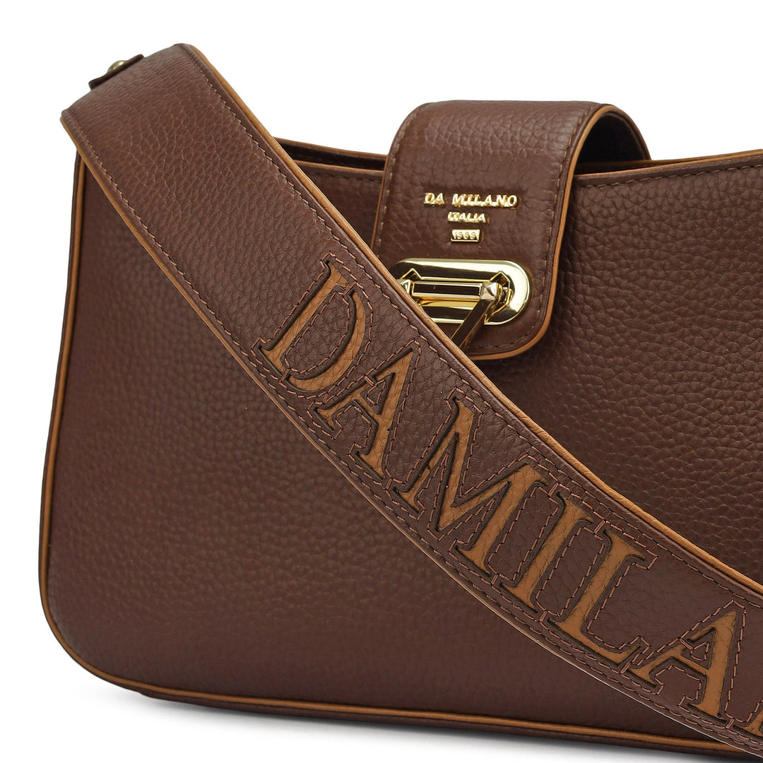 Small Wax Leather Baguette - Espresso